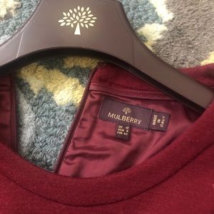 Mulberry Wool Dress w/ Silk and Lace Detail